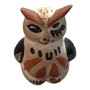 Handcrafted Acoma Miniature Mini Owl Figurine By Isleta P Josola Pueblo 1.5"
